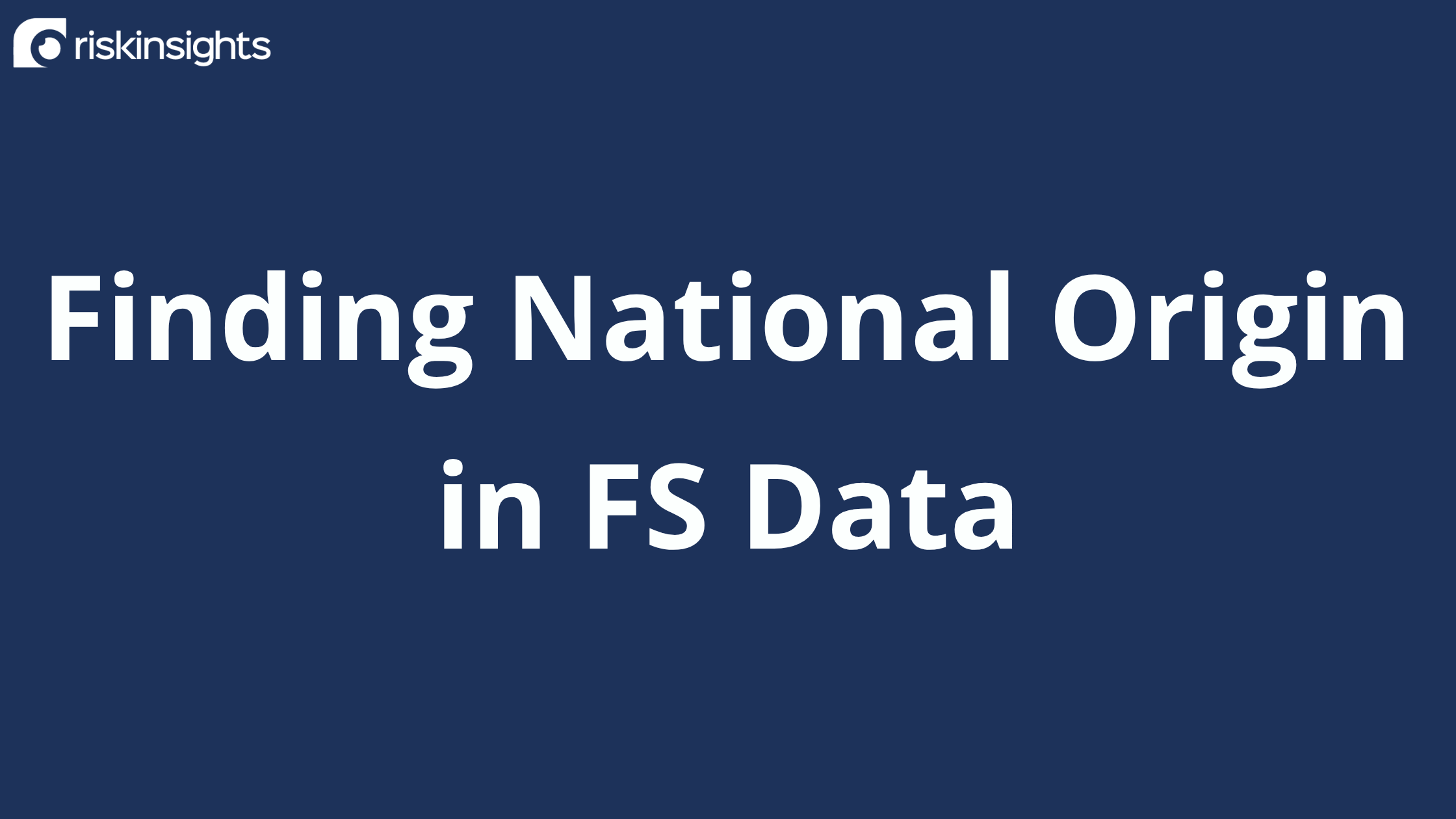Finding National Origin in FS Data